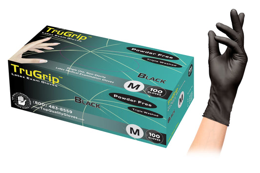TRUGRIP PLUS LATEX EXAM GLOVES SIZE S, M, L AND XL 100PK